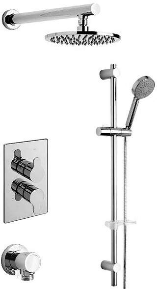 Tre Mercati Vamp Twin Thermostatic Shower Valve With Slide Rail & Head.