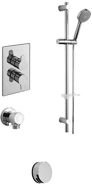 Tre Mercati Vamp Twin Thermostatic Shower Valve With Slide Rail & Bath Filler.