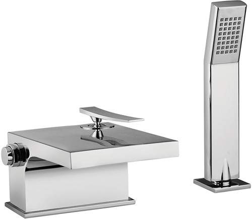Tre Mercati Dance 2 Hole Bath Shower Mixer Tap With Shower Kit (Chrome).