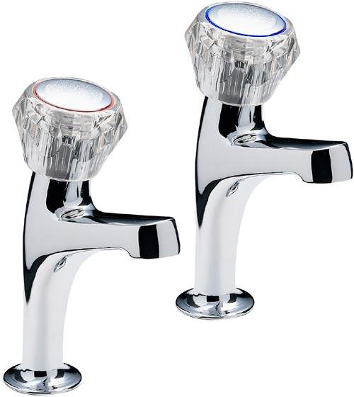 Tre Mercati Kitchen Economy High Neck Kitchen Taps With Clear Heads.