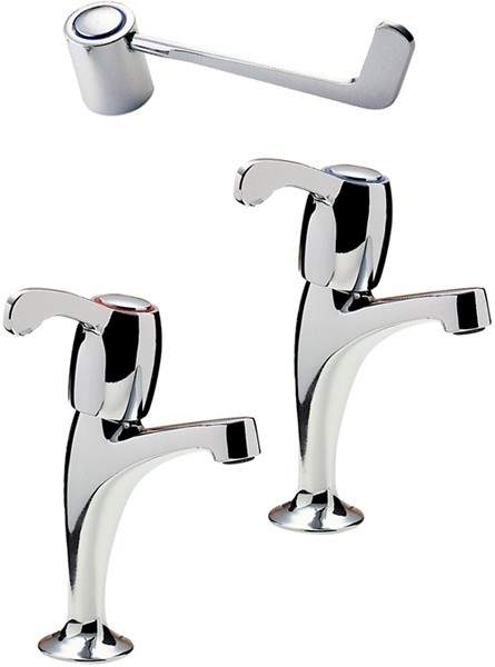 Tre Mercati Kitchen Capri High Neck Kitchen Taps With 6" Lever Heads.