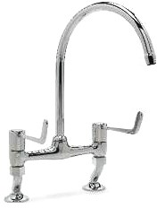 Tre Mercati Kitchen Capri Dual Flow Bridge Kitchen Tap With 6" Lever Heads.