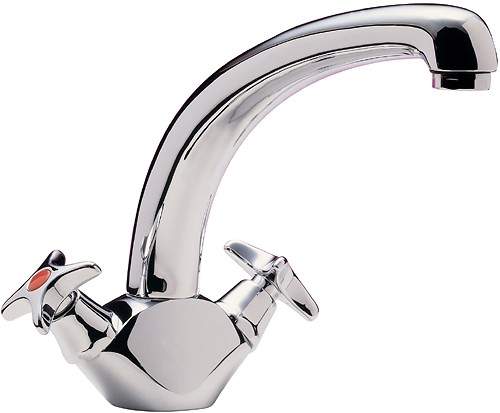 Tre Mercati Kitchen Capri Dual Flow Kitchen Tap With Cross Heads (Chrome).