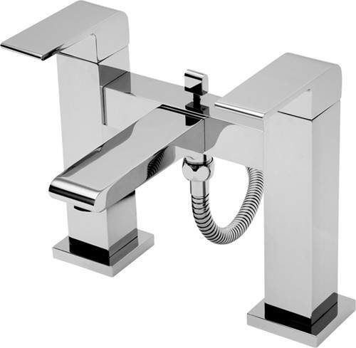 Tre Mercati Rubik Bath Shower Mixer Tap With Shower Kit (Chrome).