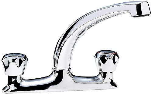 Tre Mercati Kitchen Economy Dual Flow Kitchen Tap With Italy Heads.