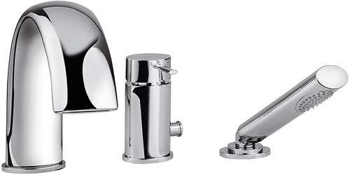 Tre Mercati Bella 3 Hole Bath Shower Mixer Tap With Shower Kit (Chrome).