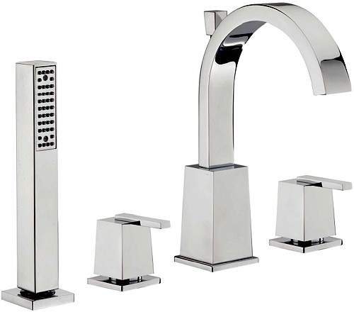Tre Mercati Mr Darcy 4 Tap Hole Bath Shower Mixer Tap With Shower Kit.