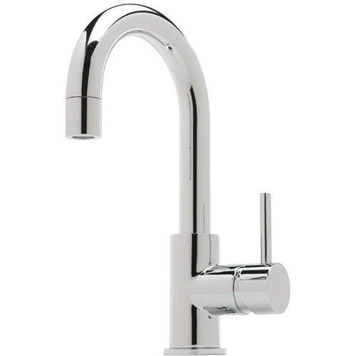 Tre Mercati Milan Side Lever Basin Mixer Tap With Pop Up Waste (Chrome).
