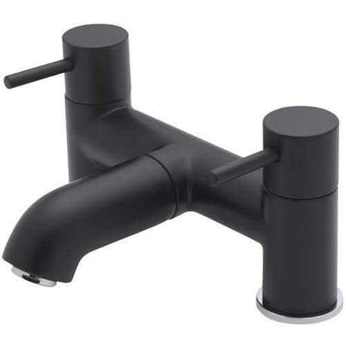 Tre Mercati Milan Pillar Bath Filler Tap (Matt Black).