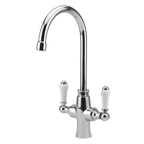 Tre Mercati Kitchen Victoria Bianco Kitchen Tap (Chrome & White).