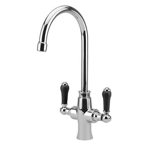 Tre Mercati Kitchen Victoria Nero Kitchen Tap (Chrome & Black).