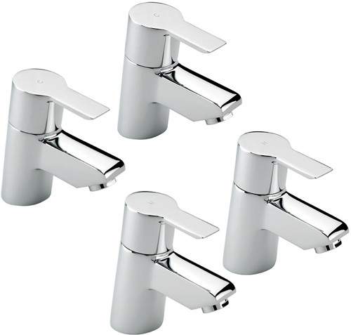 Tre Mercati Angle Bath & Basin Taps Set (Chrome).