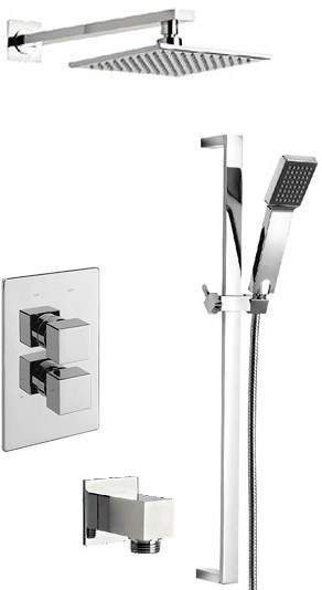 Tre Mercati Edge Twin Thermostatic Shower Valve With Slide Rail & Head.