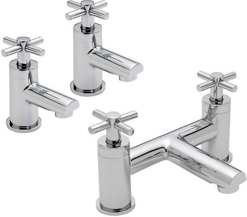 Tre Mercati Erin Bath Filler & Basin Taps Set (Chrome).