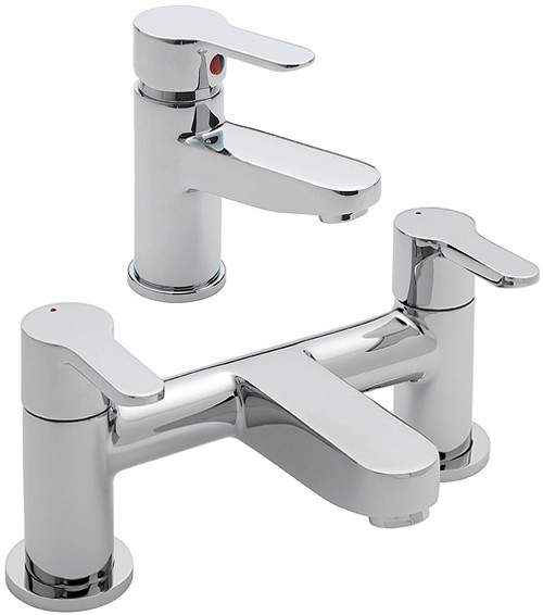 Tre Mercati Lollipop Bath Filler & Basin Tap Set (Chrome).