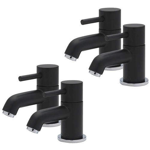 Tre Mercati Milan Basin & Bath Taps Pack (Pairs, Matt Black).