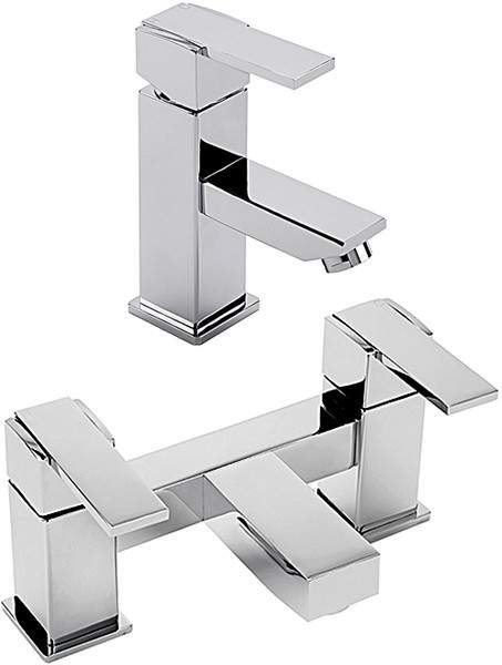 Tre Mercati Turn Me On Basin Tap & Bath Filler Tap Set (Chrome).