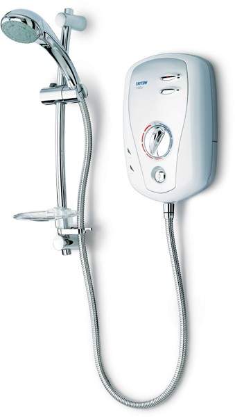 Triton Electric Showers T100xr 10.5kW In White And Satin Chrome.
