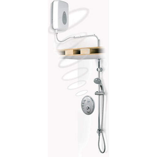 Triton Electric Showers Wireless T300si 9.5kW In Satin Chrome.