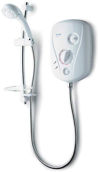 Triton Electric Showers Slimline T80xr 9.5kW In White And Chrome.