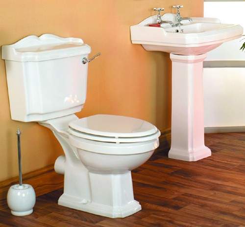 Thames Traditional four piece bathroom suite with 2 tap hole basin.