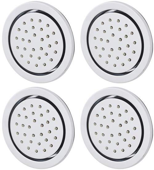 Ultra Showers 4 x Adjustable Round Body Jets (Flush To Wall).