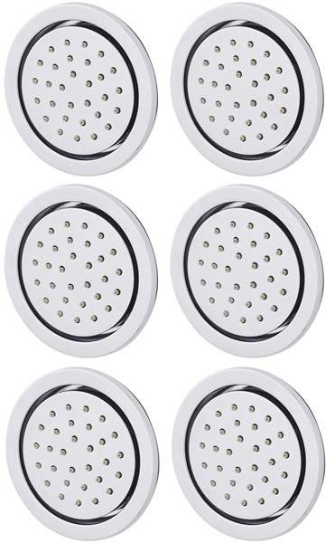Ultra Showers 6 x Adjustable Round Body Jets (Flush To Wall).