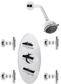 Sensational Orion Triple thermostatic valve + fixed shower head & jets