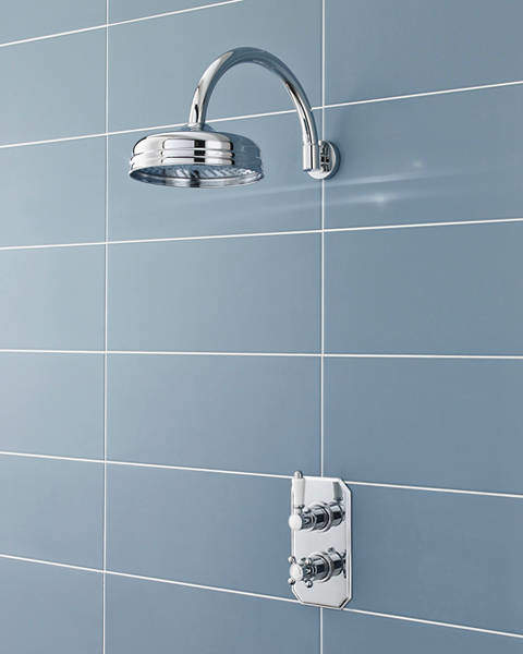 Pioneer Traditional Thermostatic Shower Valve & Round Head (Polymer).