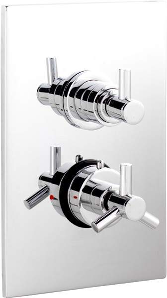 Ultra Horizon 3/4" Twin Concealed Thermostatic Shower Valve.
