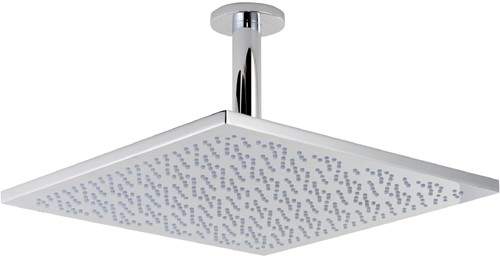 Hudson Reed Grand XXL Sheer Square Shower Head & Ceiling Arm. 35cm (14").