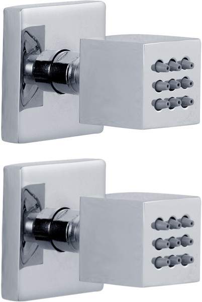 Hudson Reed Shower Jets 2 x Mini Square Body Jets (Chrome).