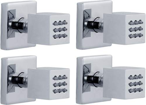 Hudson Reed Shower Jets 4 x Mini Square Body Jets (Chrome).