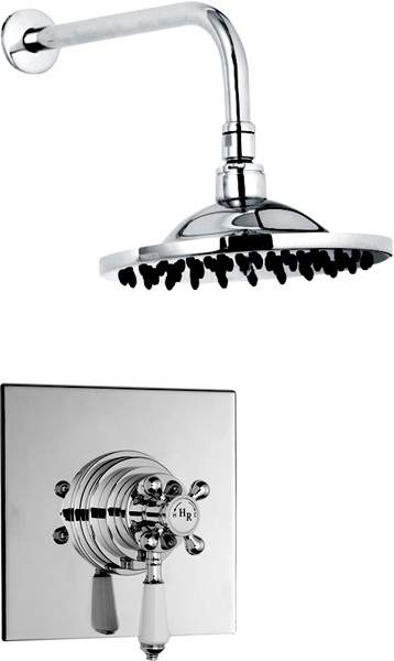Hudson Reed Traditional Dual Thermostatic Shower Valve & Fixed Shower Head.