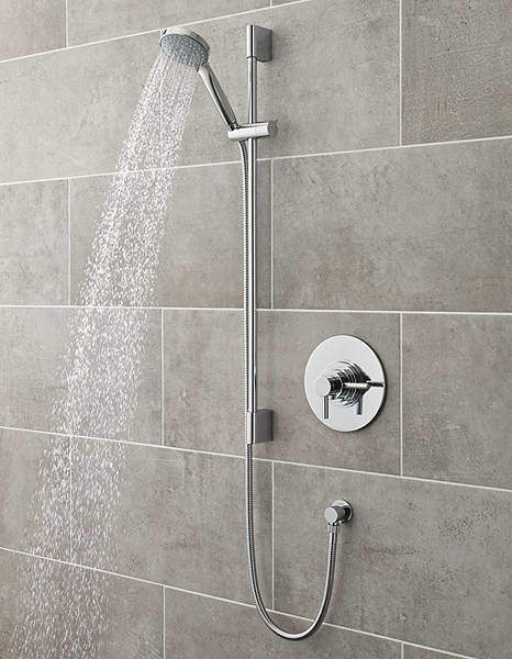 Ultra Spirit Thermostatic Dual Shower Valve With Slimline Slide Rail Kit.