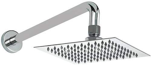 Component Ultra thin square fixed shower head and arm. 200mm.