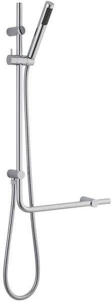 Ultra Showers Round Slide Rail Kit With Handset & Built In Outlet (Chrome).