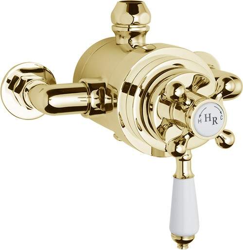 Hudson Reed Traditional Dual 3/4" thermo shower valve (special order, gold)