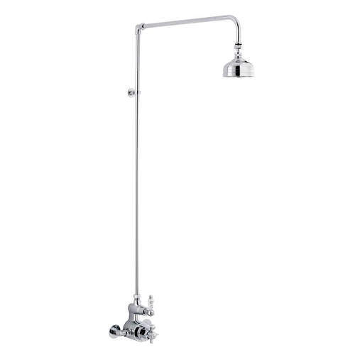 Ultra Showers Exposed Thermostatic Shower Valve & Rigid Riser Kit (Chrome).