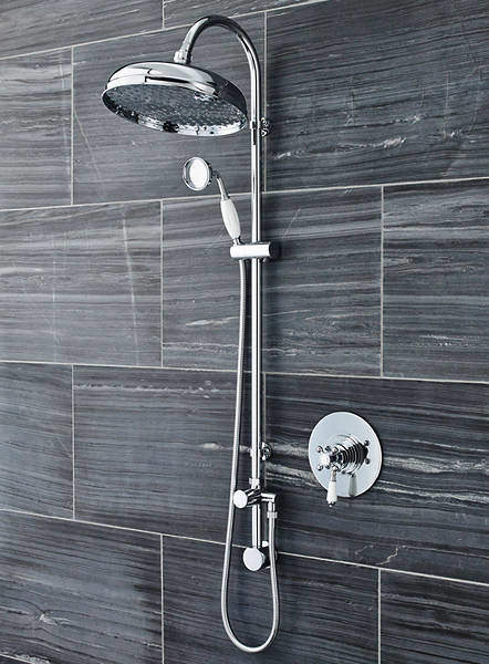 Ultra Showers Traditional Thermostatic Dual Shower Valve With Rigid Riser Kit.