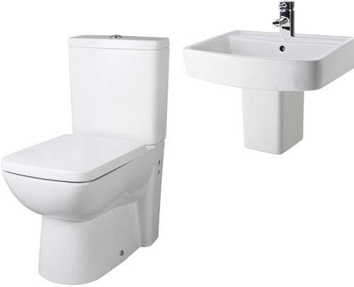 Premier Ambrose Bathroom Suite With Toilet & 520mm Wall Hung Basin.