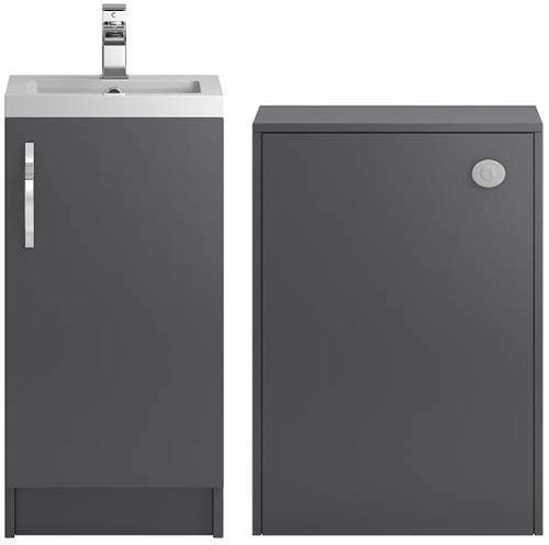 Hudson Reed Apollo Vanity Unit 400mm, Basin & WC Unit 600mm (Grey).