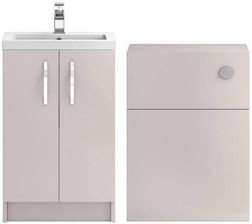 Hudson Reed Apollo Vanity Unit 500mm, Basin & WC Unit 600mm (Cashmere)