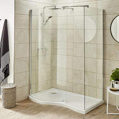 Nuie Enclosures Walk In Shower Enclosure & Tray (Left Handed, 1395x906).