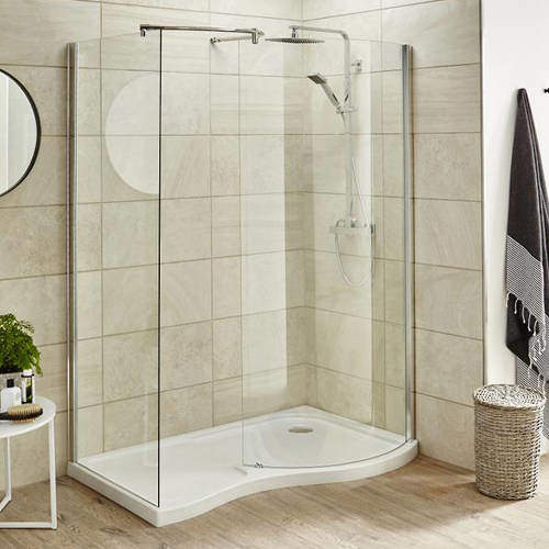 Nuie Enclosures Walk In Shower Enclosure & Tray (Right Handed, 1395x906).