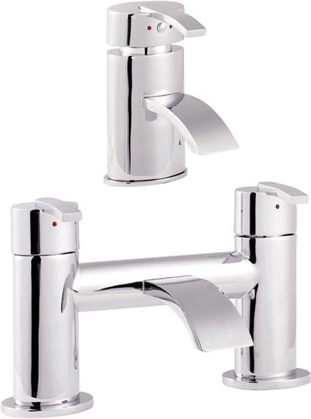 Hudson Reed Arina Basin Mixer & Bath Filler Tap Set (Chrome).