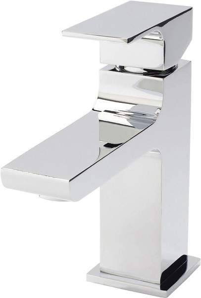 Hudson Reed Art Mono Basin Mixer Tap With Push Button Waste (Chrome).