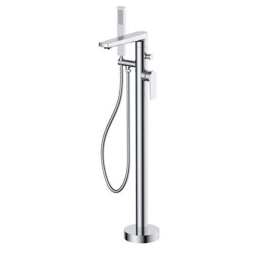 Nuie Bailey Floor Standing Bath Shower Mixer Tap With Kit (Chrome).