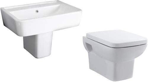 Hudson Reed Ceramics 4 Piece Wall Hung Bathroom Suite With Toilet & Basin.