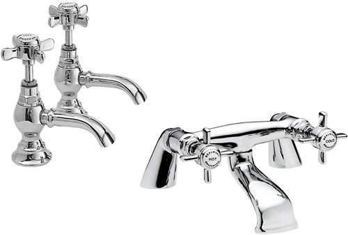 Nuie Beaumont Basin & Bath Filler Tap Pack (Chrome).